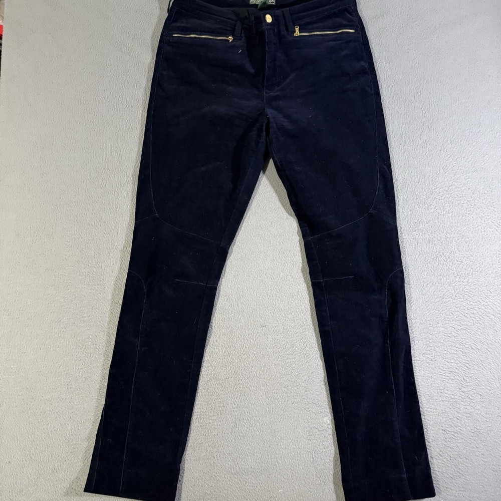 LRL Lauren Active Pants Ralph Lauren Dark Navy Blue Corduroy Stretch 12‎